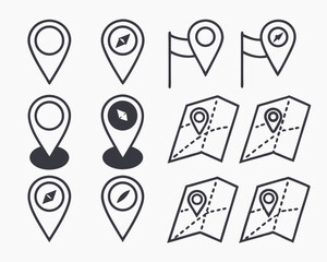 Location Pin and Map Icons Set