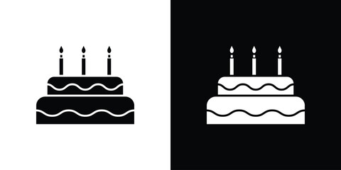 Birthday cake icon vector, Symbol, logo illustrations