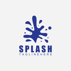 Blue water splash vector logo illustration design