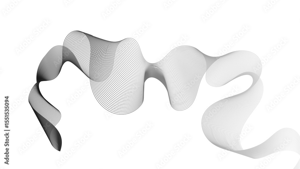 Aufkleber abstract backdrop with grey wave gradient lines