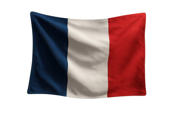 Obraz premium Detailed France flag with realistic folds isolated on a transparent background