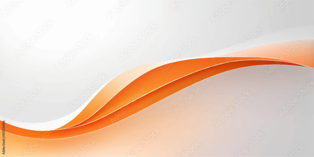 Poster abstract orange wave design with flowing curves and a smooth, colourful motion pattern