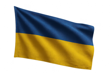 Ukraine flag isolated on transparent background, a symbol of solidarity and resilience