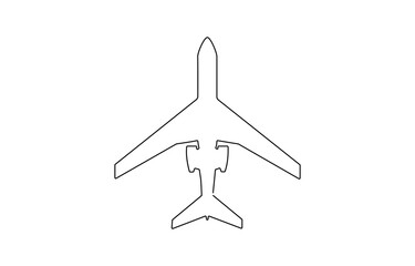 Small plane taking off in continuous line art drawing style, Small plane taking off in continuous line art drawing style, One continuous line drawing of airport icon.