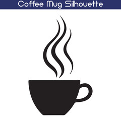 Coffee mug silhouette vector isolated on a white background