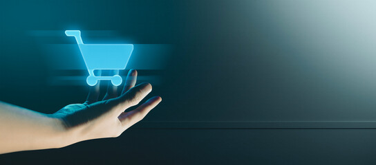 hand of businessman interactive touching a holographic of transaction financial network data...