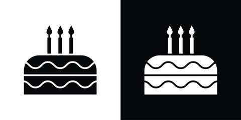Cake birthday icon. Design for website and mobile apps.