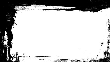 Grunge textured frame. Ragged frame drawn in charcoal. Black and white grunge. Vector illustration.
