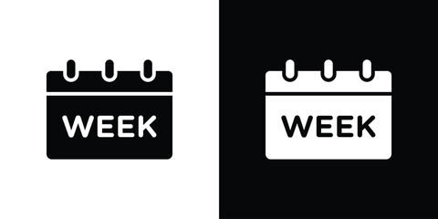 Calendar week icon vector, Symbol, logo illustrations