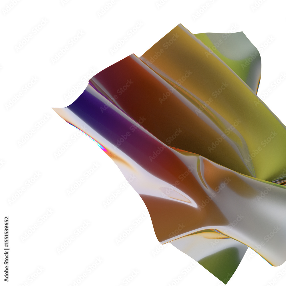 Poster abstract iridescent folds of metallic fabric a symphony of colors and shapes