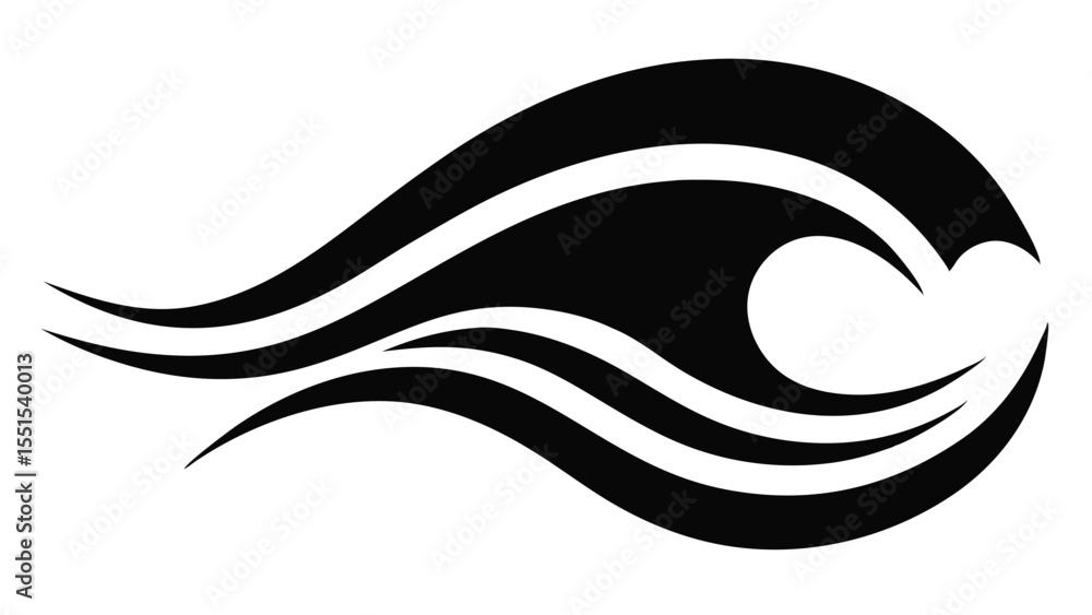 Aufkleber abstract black and white wave design with transparency for various design applications