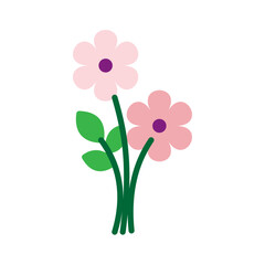 Vector illustration of a beautiful flower in flat style isolated on white background