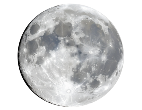 Detailed Full Moon Surface – Transparent PNG