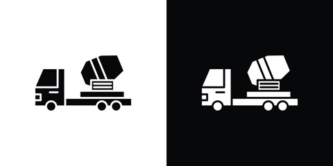 Cement truck icon. Design for website and mobile apps.