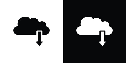 Cloud download icon vector, Symbol, logo illustrations