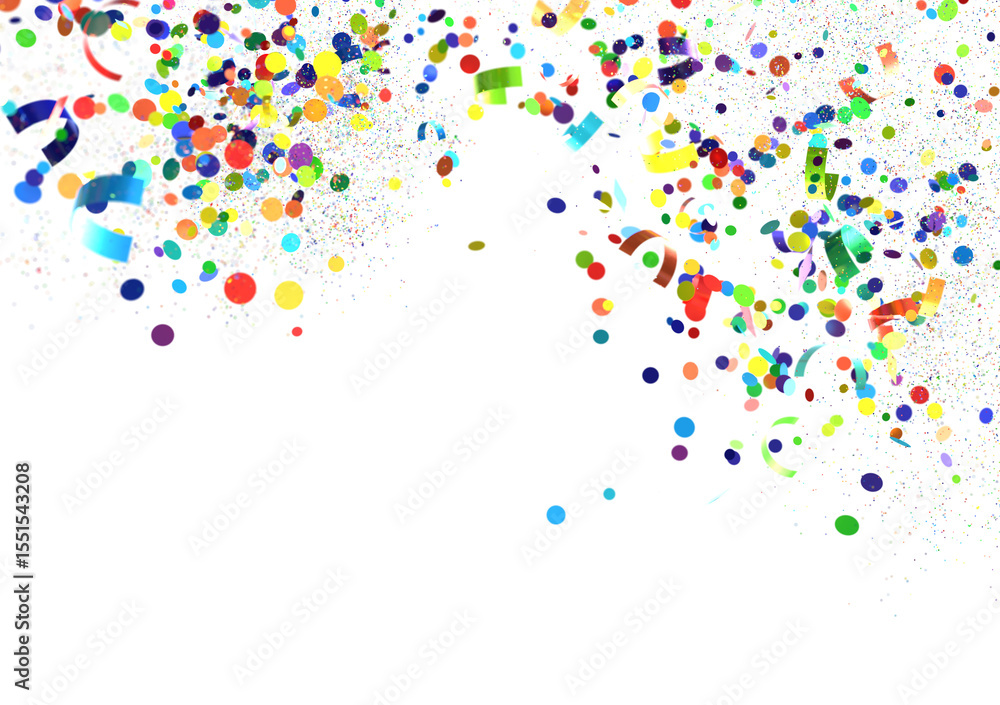 Aufkleber sunburst and colorful confetti background frame illustration