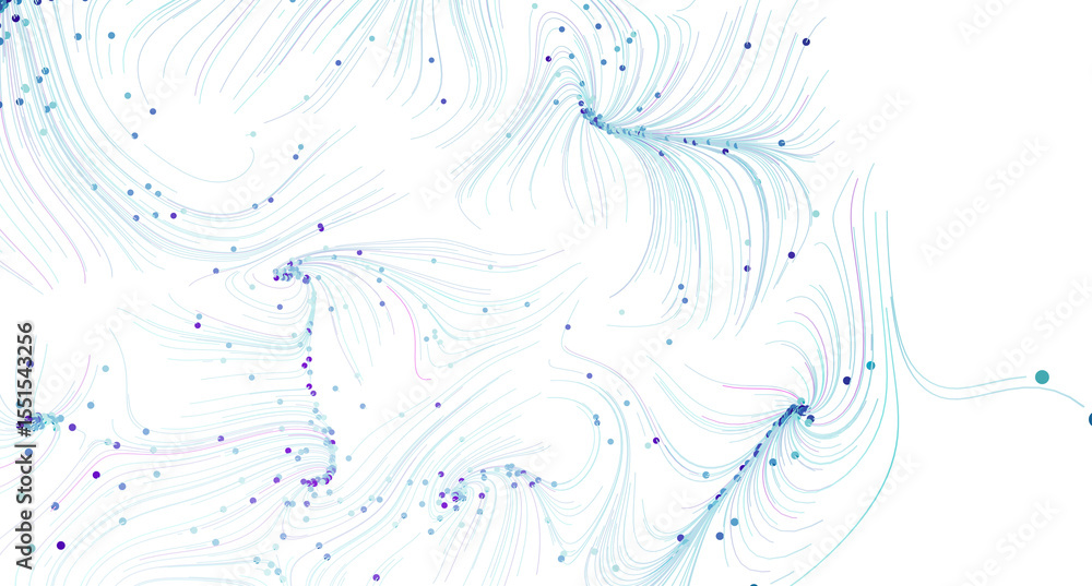 Aufkleber abstract background with flowing lines and particles. perfect for tech, science, or design projects.