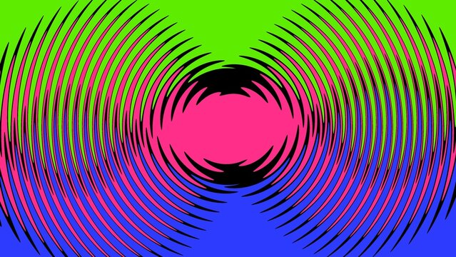 Vibrant Sound Wave: An abstract display of colorful concentric circles, symbolizing sound waves radiating outwards, creating a dynamic visual experience.