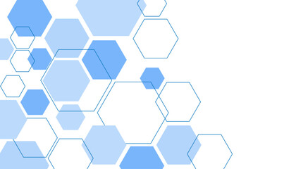 Abstract blue hexagon shape for frame illustration design