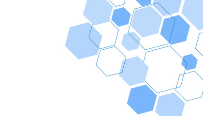 Abstract blue hexagon shape for frame illustration design