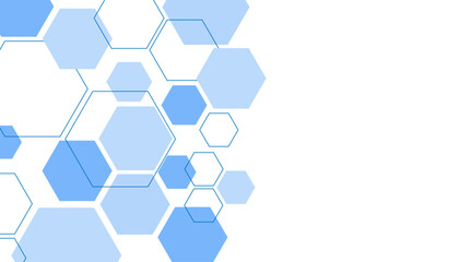 Abstract blue hexagon shape for frame illustration design