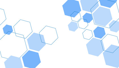 Abstract blue hexagon shape for frame illustration design