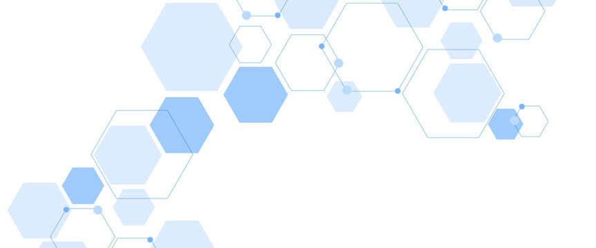 Hexagon technology corner pattern. Hexagon technology element design. Blue hexagon seamless pattern for technology and futuristic concept