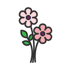 Vector illustration of a beautiful flower isolated on white background