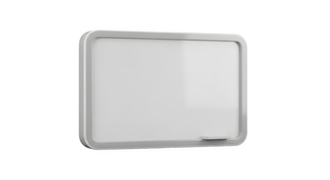 Blank white whiteboard 3d rendered isolated on white background
