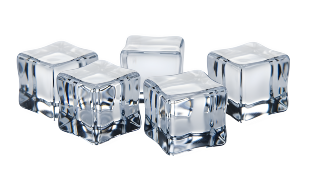 Ice cubes, 3d rendered isolated on white background - Powered by Adobe