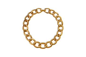 Obraz premium Circular chain made of connected gold metal links on a dark background creating a jewelry design element for isolate