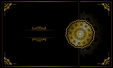 luxury gold greeting card mandala ornament background