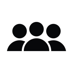 Teamwork Icon, Group of People Silhouette Vector.