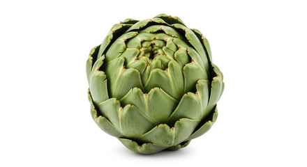 Obraz premium Fresh green artichoke vegetable close up isolated on white background