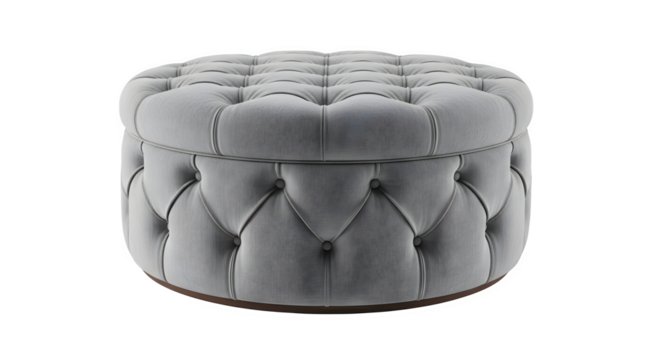 Tufted Ottoman 3d rendered isolated on white background
