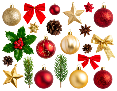  Festive Christmas Decoration Elements – Transparent PNG