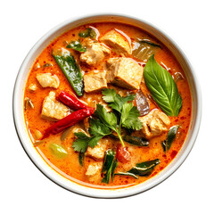 Delicious Red Thai Curry A Culinary Delight isolated on transparent background