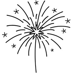 Obraz premium Minimal Fireworks Outline Design 