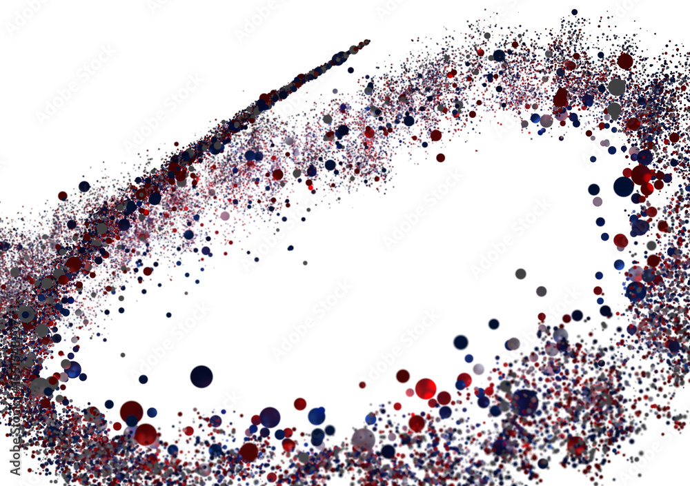 Aufkleber Red Blue Abstract Particle Swirl Frame Background