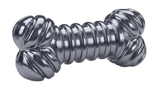 Metallic twisted form 3d rendered isolated on white background