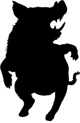 vector illustration of a angry wild boar