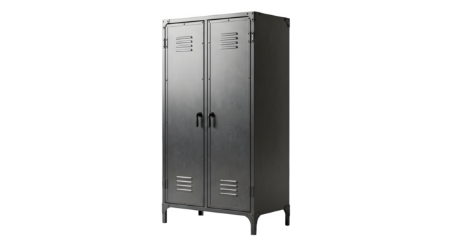 Industrial metal locker, 3d rendered isolated on white background