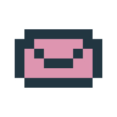 Pixel icon of message in pink color