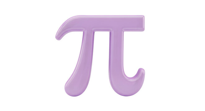 Pi symbol 3d rendered isolated on white background
