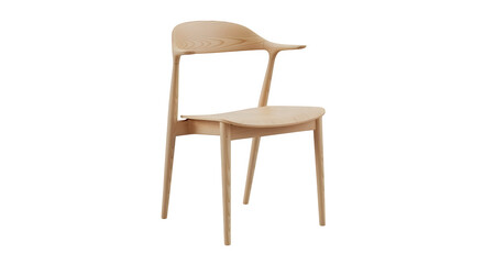 Modern wooden dining chair 3d rendered isolated on white background