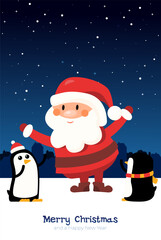 Christmas card in flat style. Greating vector card