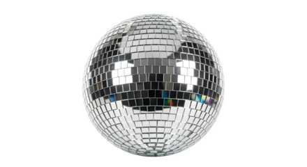 Silver disco ball isolated on white background