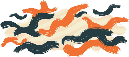 Create a Camouflage background, made of brush strokes, vector illustration Brushstroke vector art with white background.