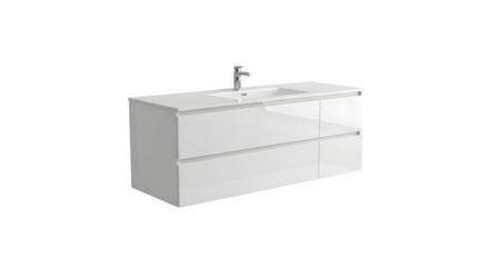 Modern white bathroom vanity 3d rendered isolated on white background