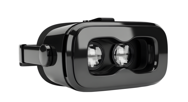Black virtual reality headset 3d rendered isolated on white background - Powered by Adobe